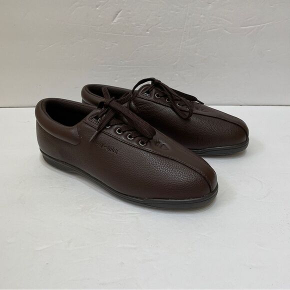EASY SPIRIT AP WALKING SHOES IN BROWN LEATHER - Picture 1 of 7